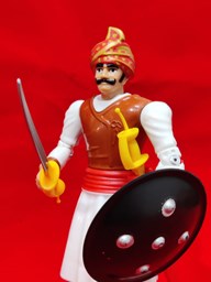 Picture of Beautiful Plastic Movable Toy: Rajput Warrior with Sword | Authentic Collectible Inspired by Rajput Heritage.